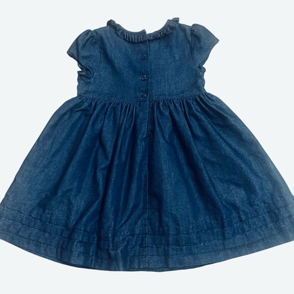 Bonnie Jean 4T Girls Embroidered Chambray Dress | Floral Spring Outfit - Picture 4 of 4
